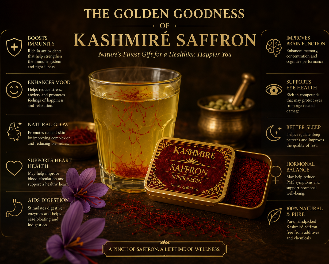 The Golden Goodness of Kashmiré Saffron – Health Benefits